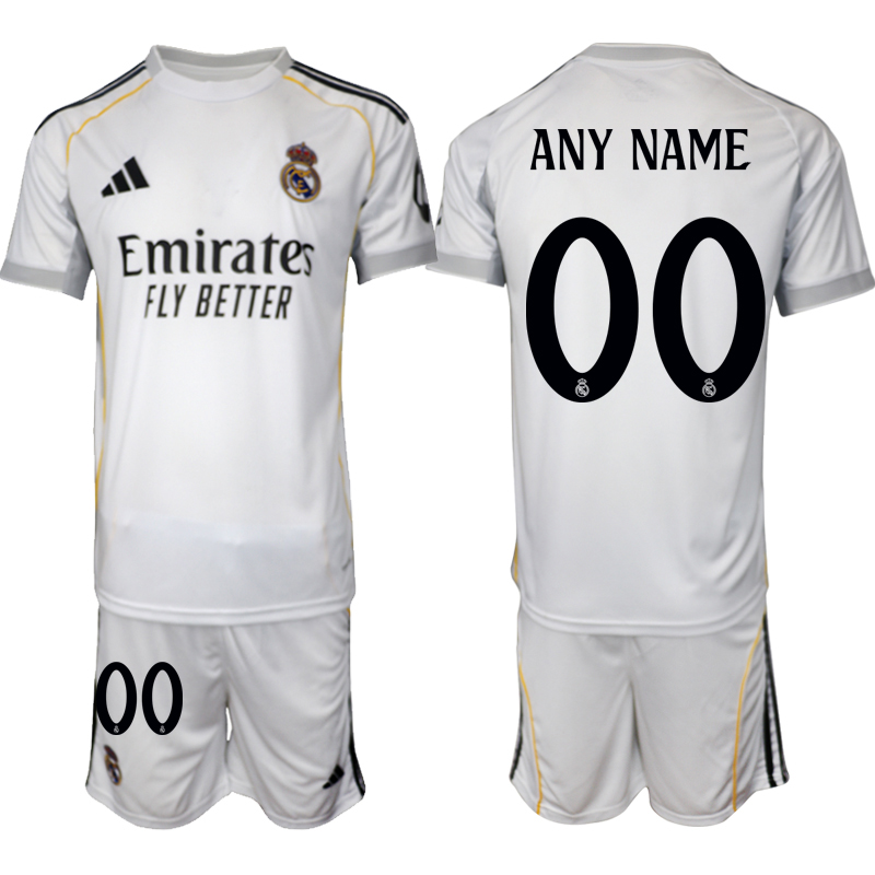 Men 2025-2026 Club Real Madrid home White customized Soccer Jersey
